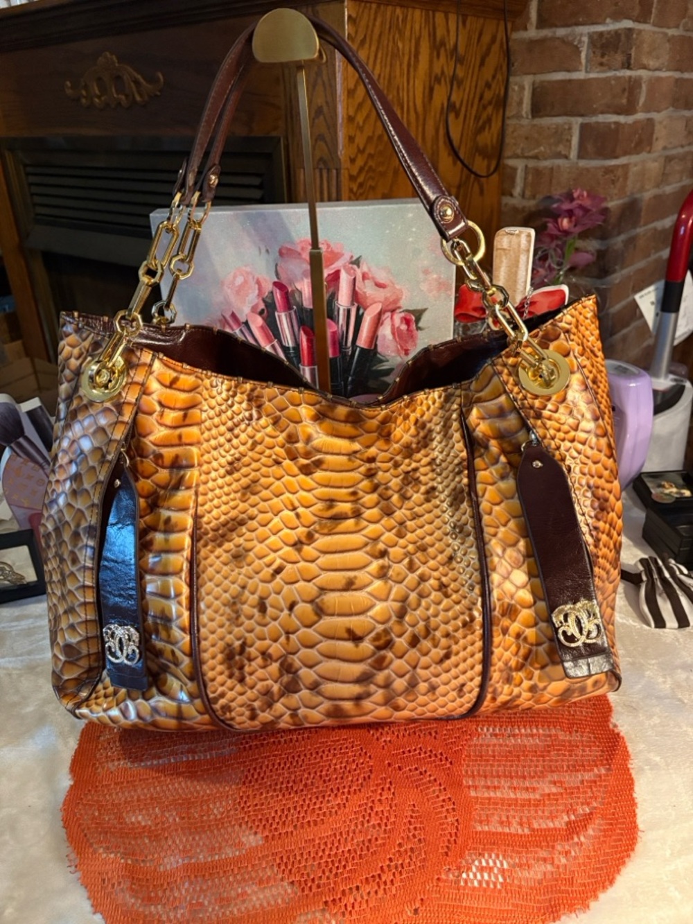 Sharif Couture NWOT Snake Print Shoulder Bag